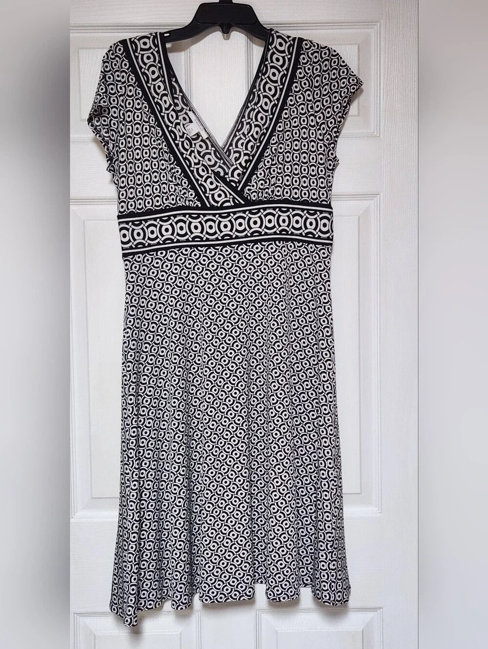 Dressbarn Women's Midi Black & White Dress Size 14 - Picture 4 of 6